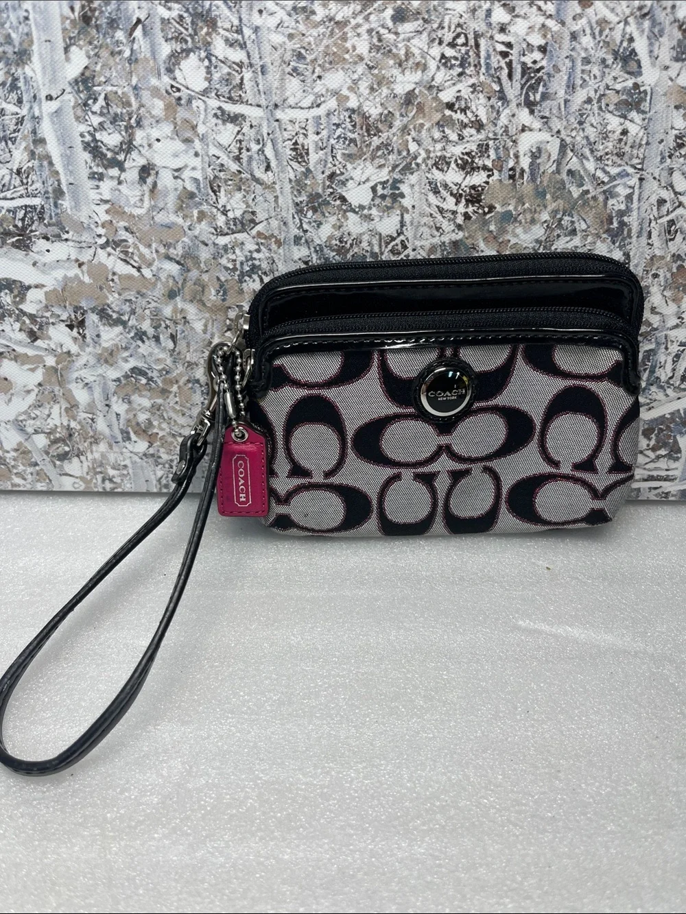 Coach Signature Zip Wristlet